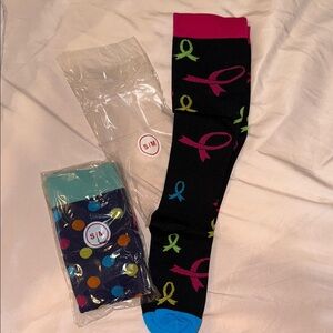 Colorful Ribbon and Polka Dot compression Socks Set